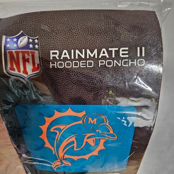 NFL Miami Dolphins Rainmate II Hooded Poncho NEW One Size Fits Most - Picture 3 of 3